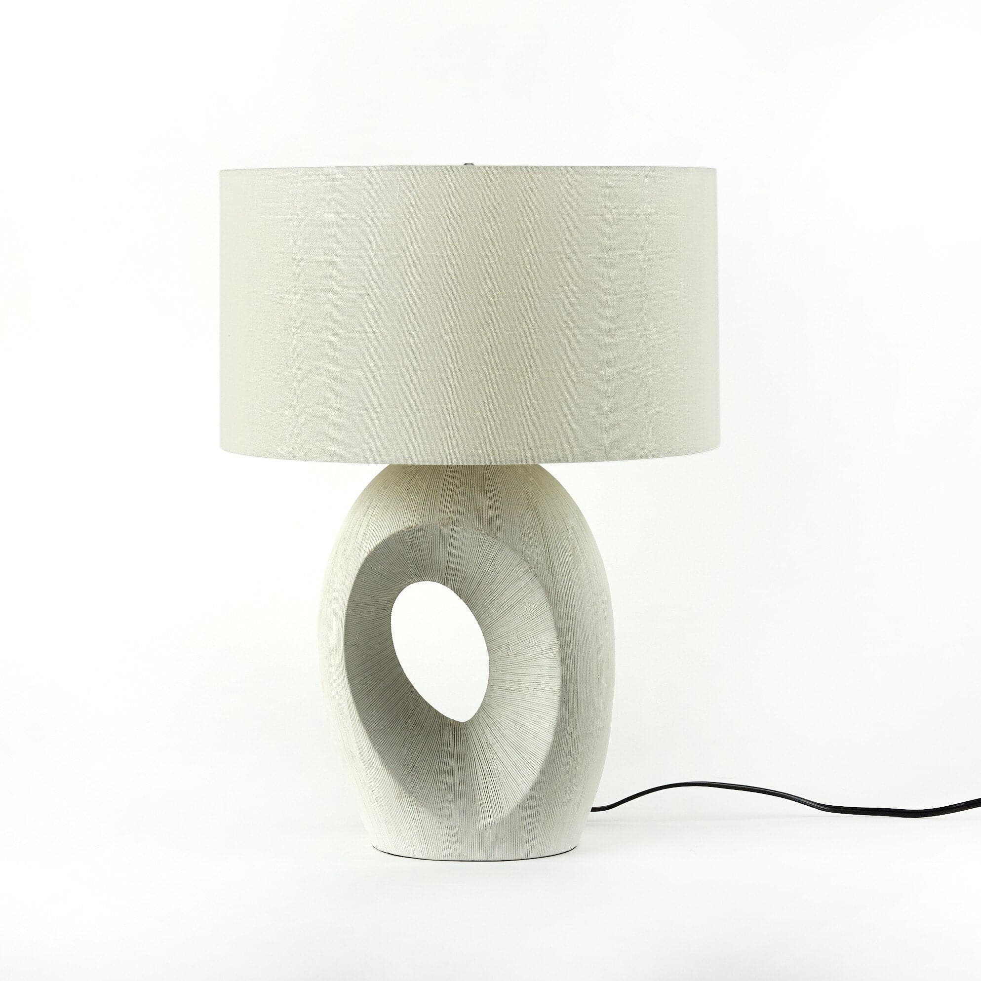 Komi Table Lamp - Textured Matte White Porcelain Ceramic