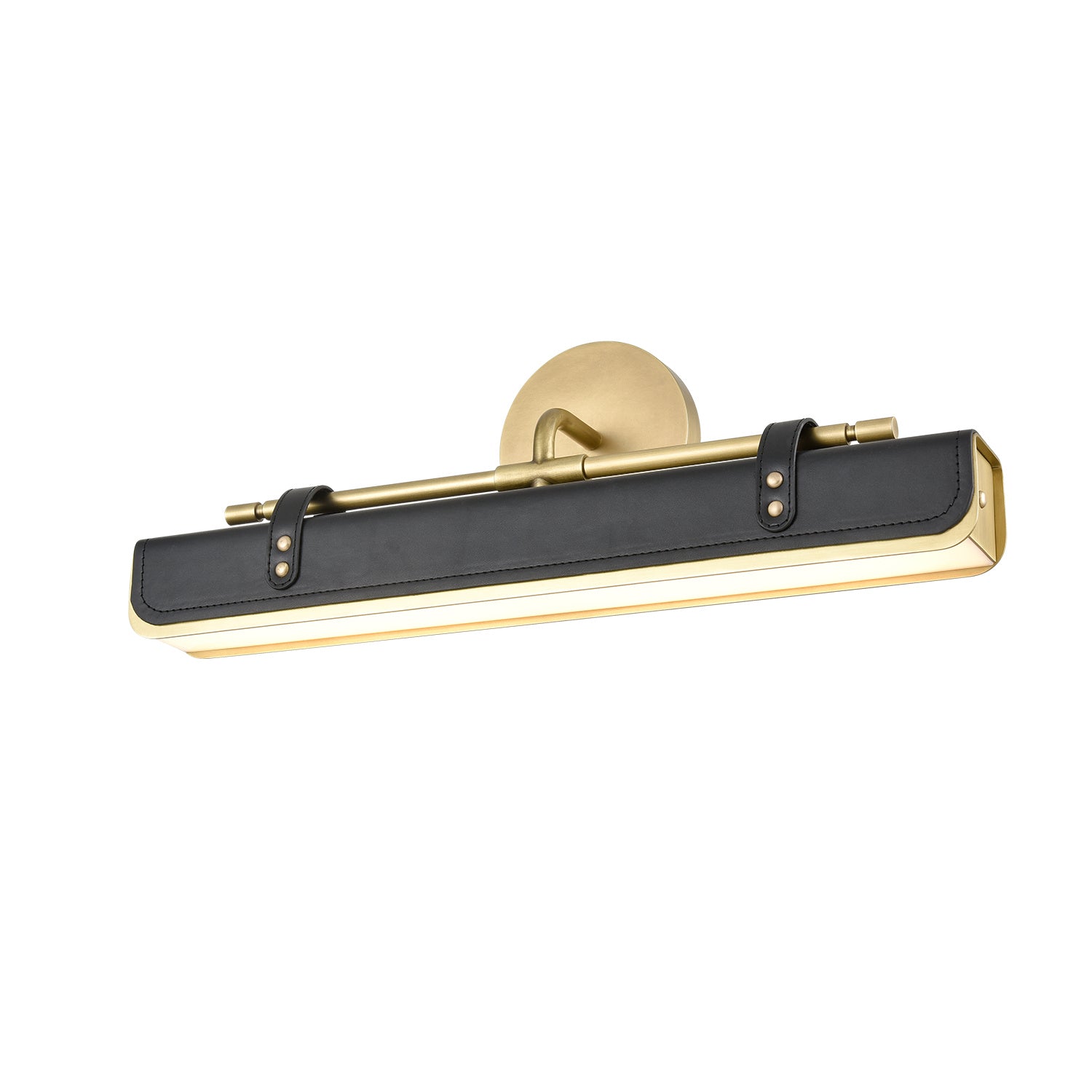 Alora - WV307919VBTL - LED Wall Sconce - Valise - Vintage Brass/Tuxedo Leather