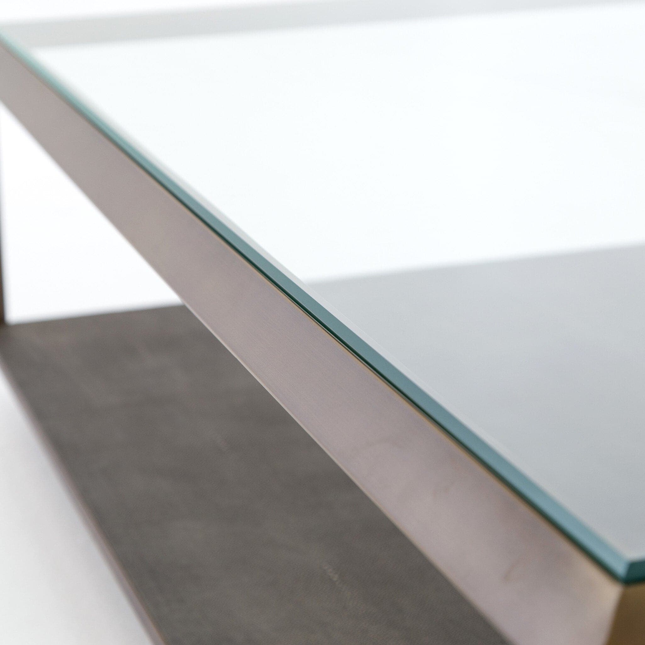 Shagreen Shadow Box Coffee Table - Tempered Glass