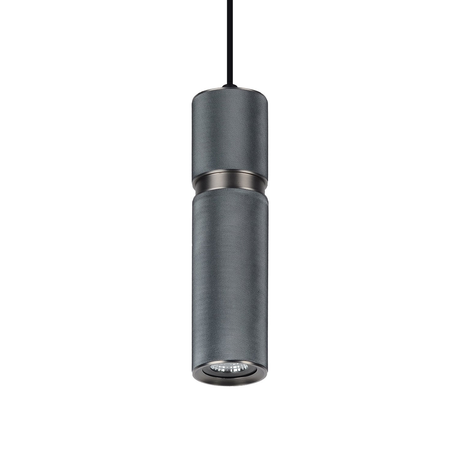 Avenue Lighting - HF1073-LDG - One Light Pendant - Cicada - Knurled Dark Grey With Pewter Accents