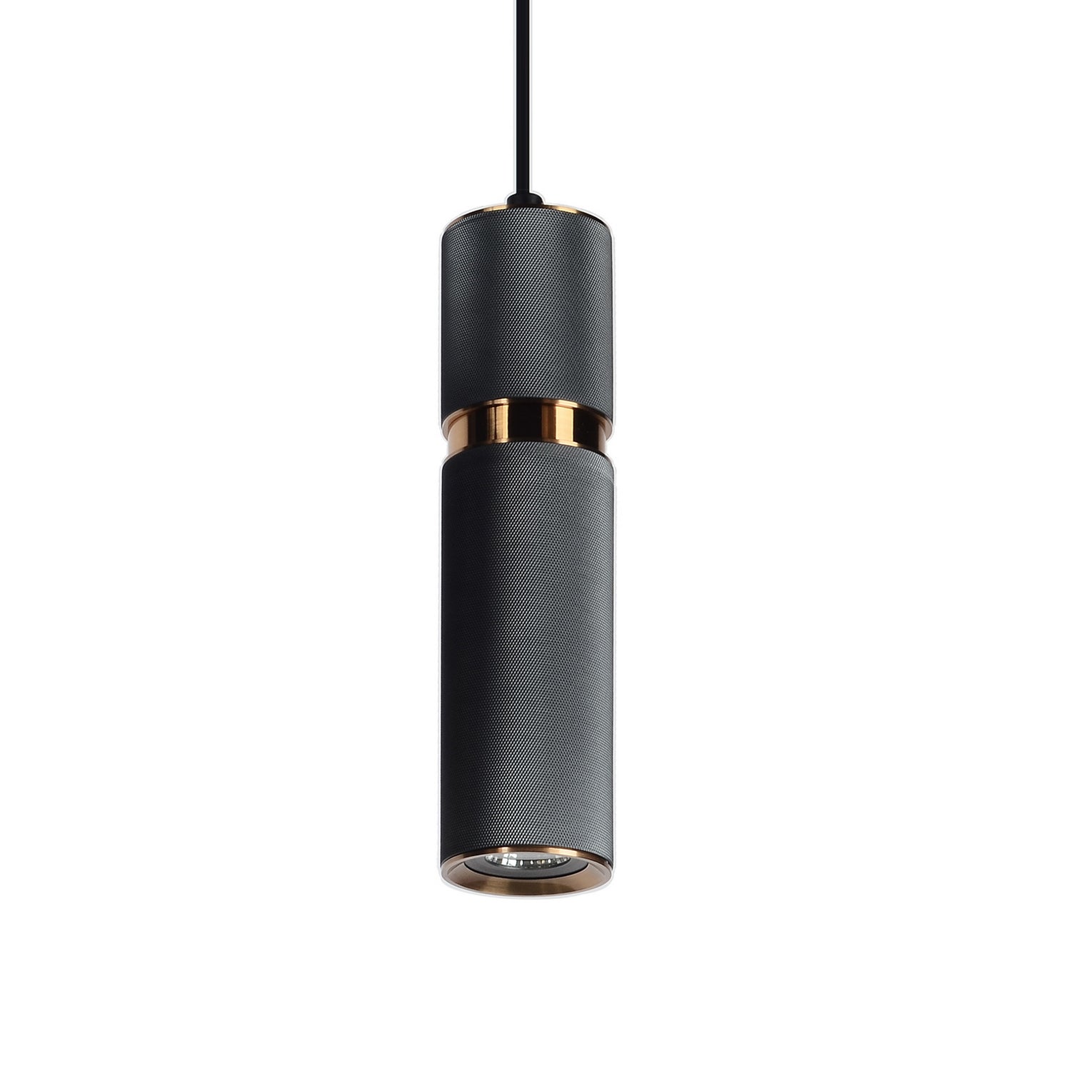 Avenue Lighting - HF1074-DGY - One Light Pendant - Cicada - Knurled Dark Grey With Aged Brass Accents
