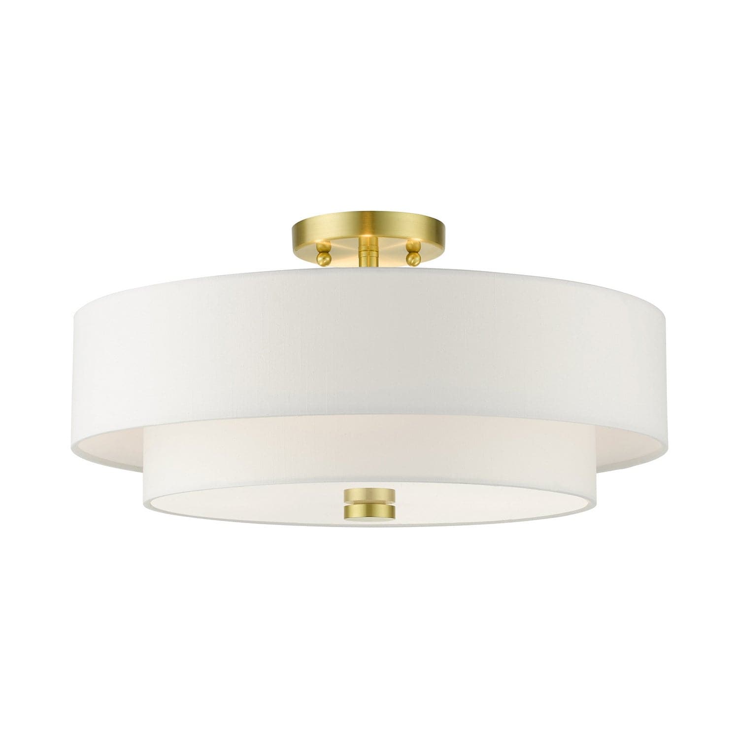 Livex Lighting - 51045-12 - Four Light Semi Flush Mount - Meridian - Satin Brass