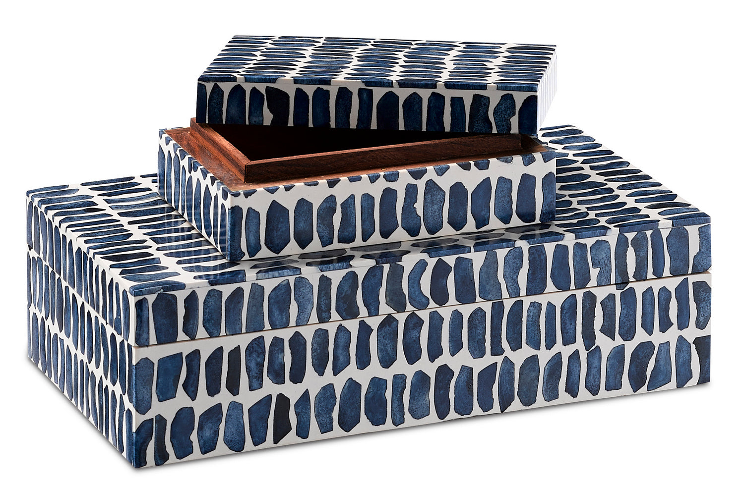 Box Set from the Indigo collection in Navy/White/Natural finish