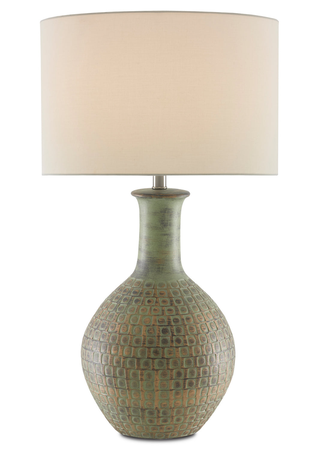 One Light Table Lamp from the Loro collection in Dark Moss Green/Gold finish