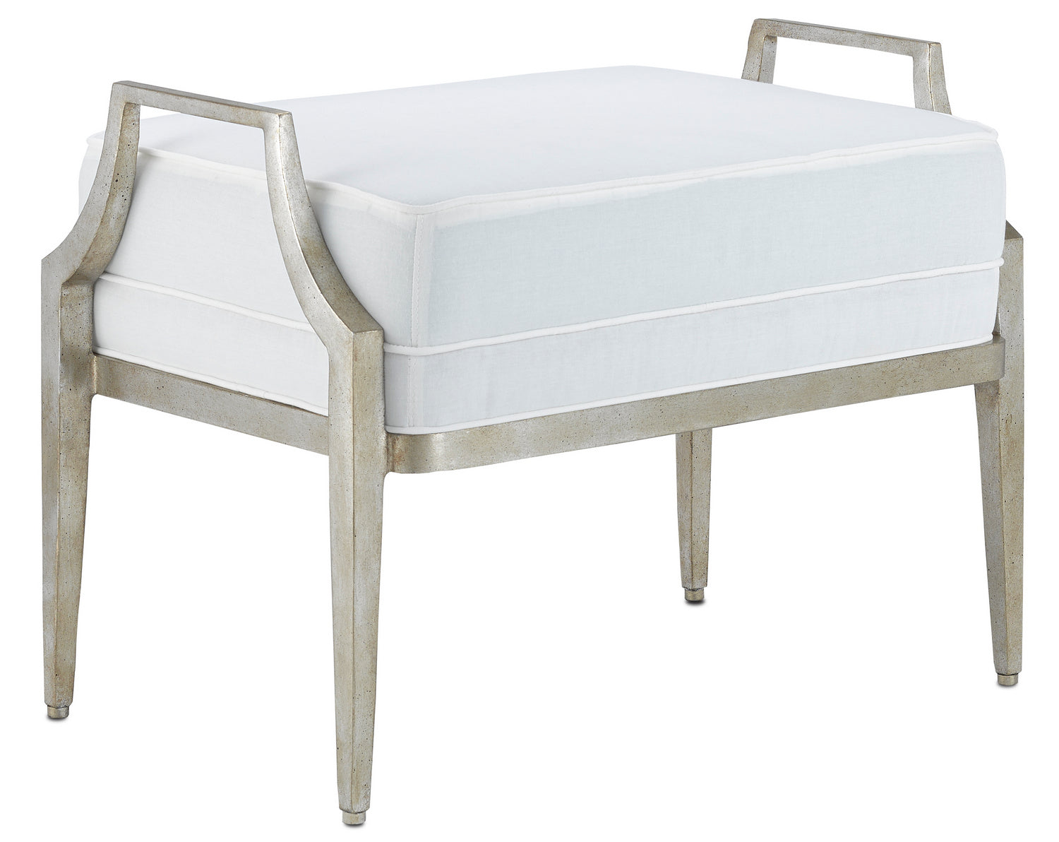 Ottoman from the Torrey collection in Silver Granello finish
