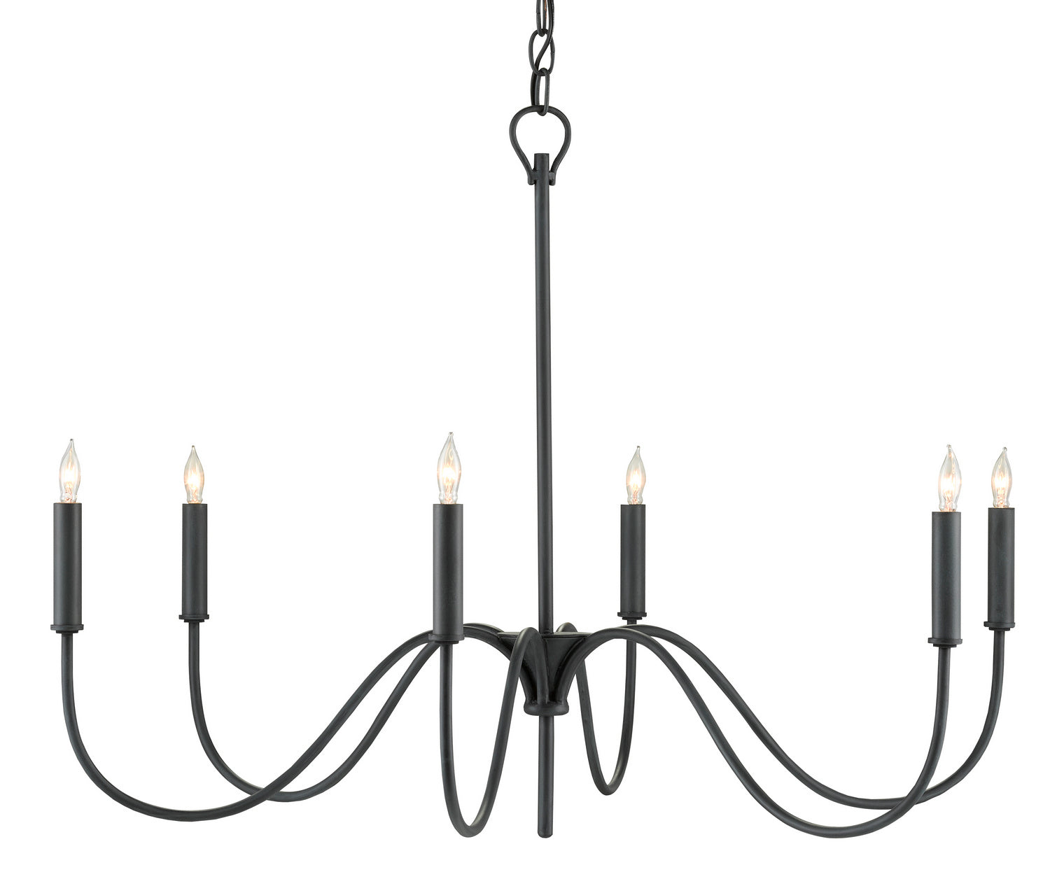 Six Light Chandelier from the Tirrell collection in Antique Black finish