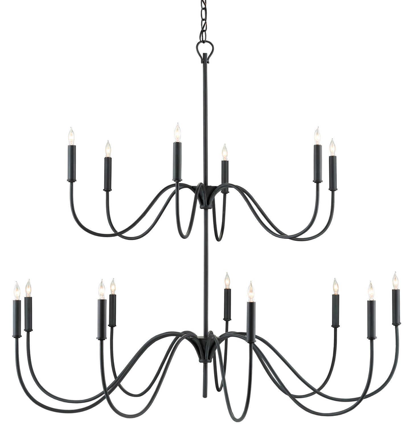 15 Light Chandelier from the Tirrell collection in Antique Black finish
