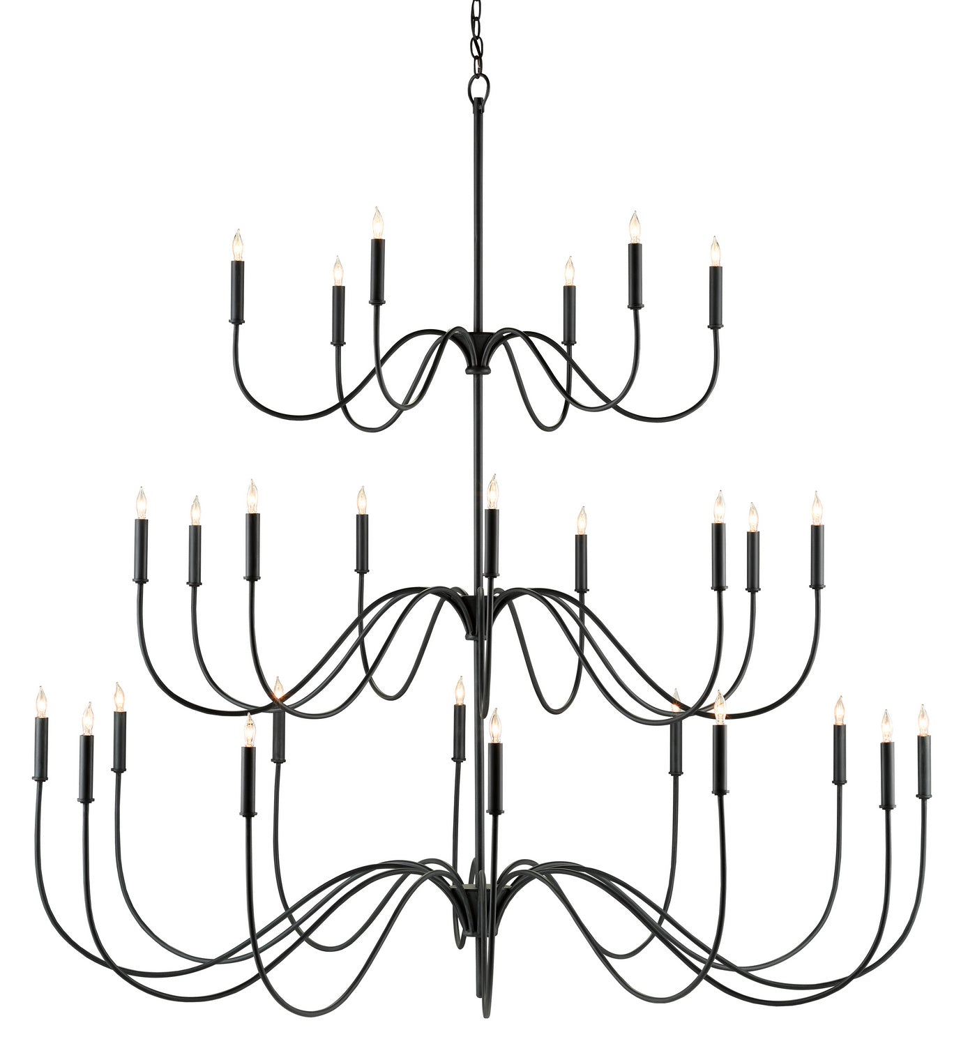 27 Light Chandelier from the Tirrell collection in Antique Black finish