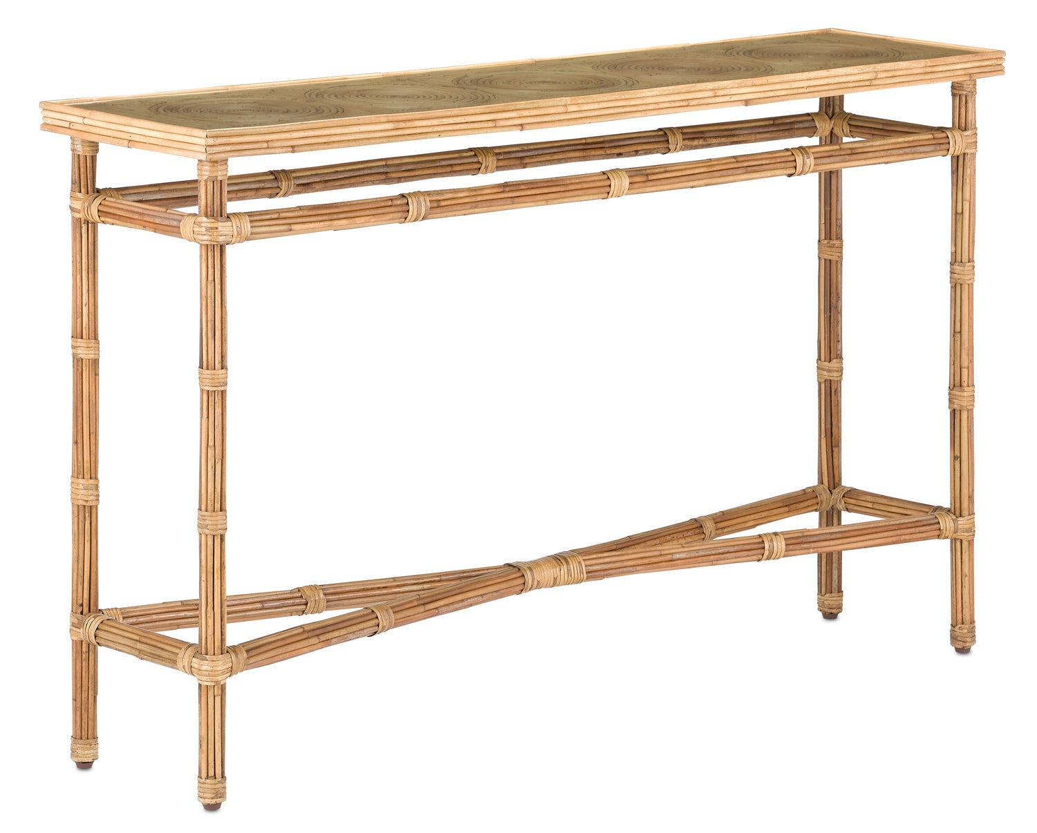 Console Table from the Silang collection in Natural Rattan/Clear finish