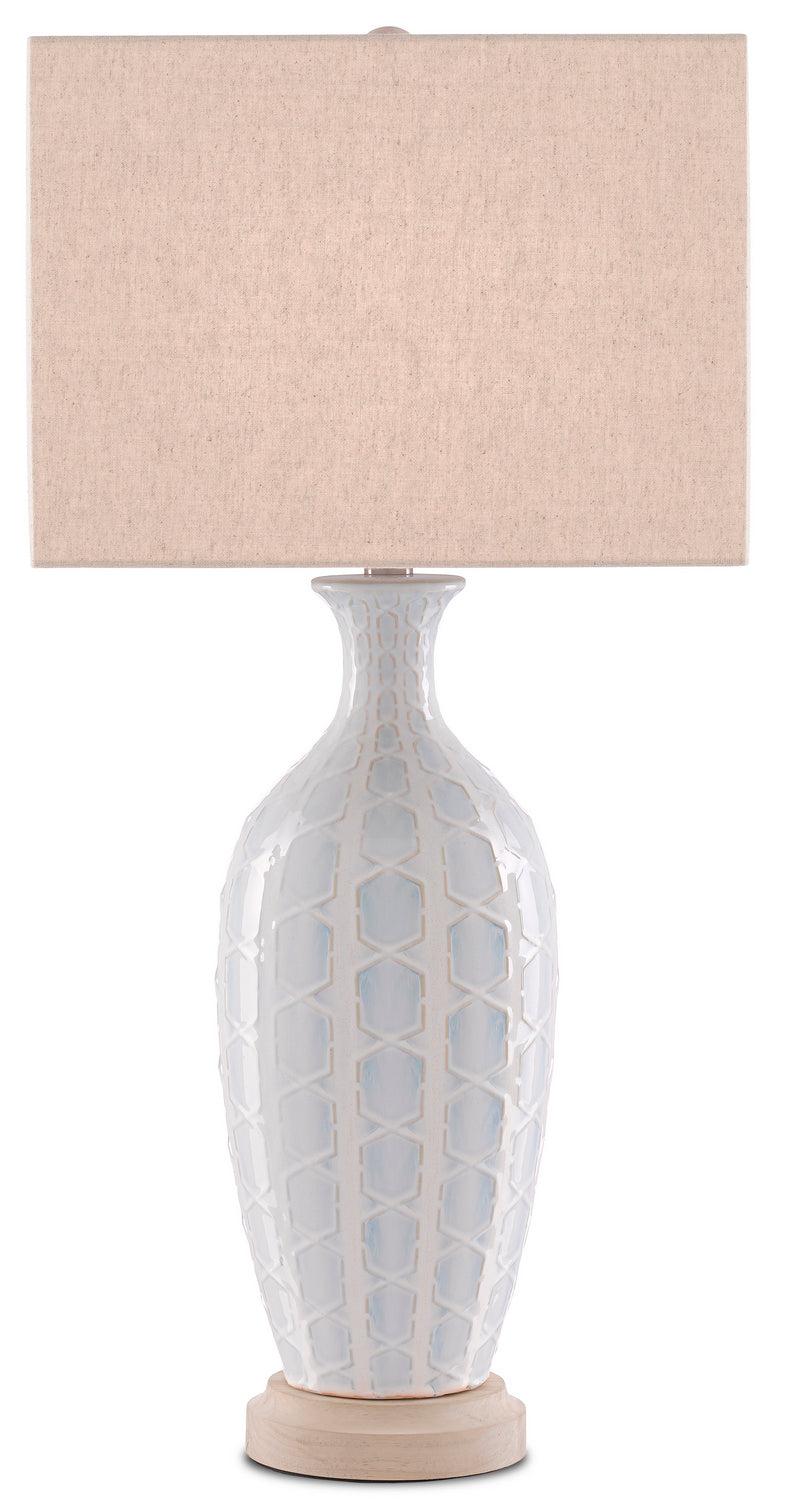 One Light Table Lamp from the Saraband collection in Sky Blue/Cream finish