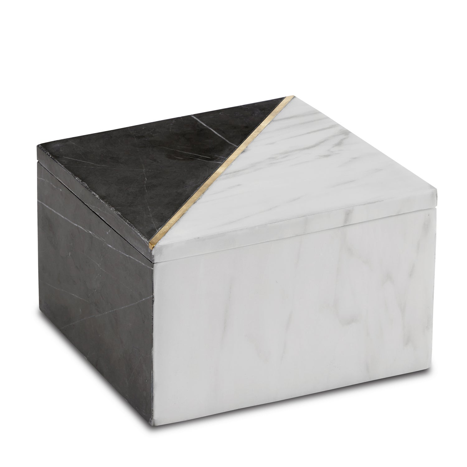 Box from the Deena collection in White/Black/Brass finish