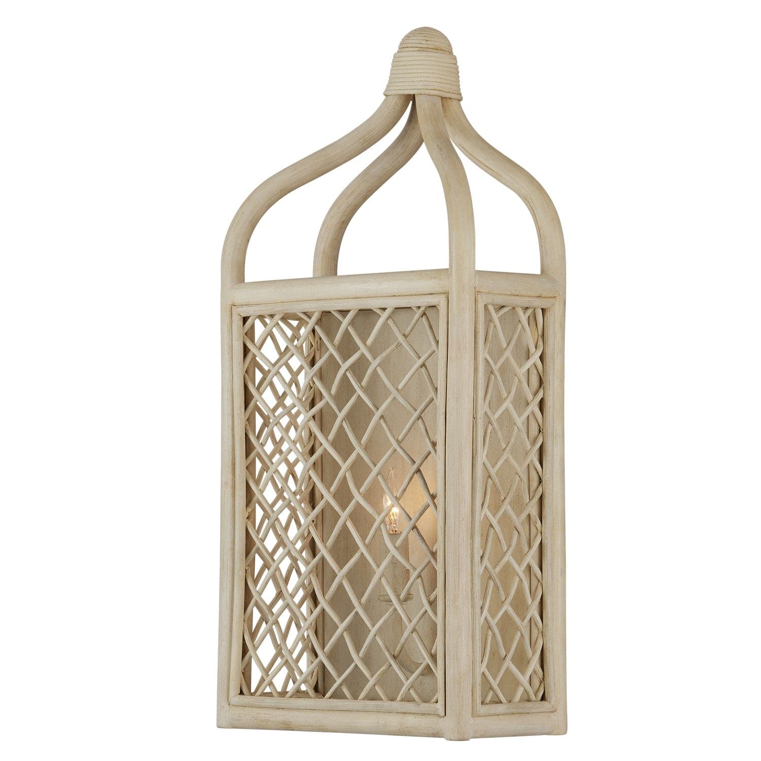 Currey and Company - 5000-0233 - One Light Wall Sconce - Bleached Natural/Antique Pearl