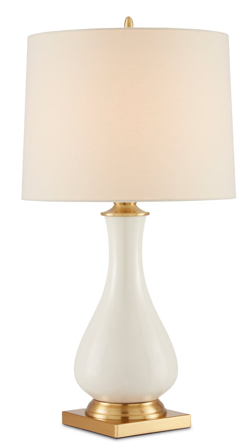 One Light Table Lamp from the Lynton collection in Cream Crackle/Brass finish
