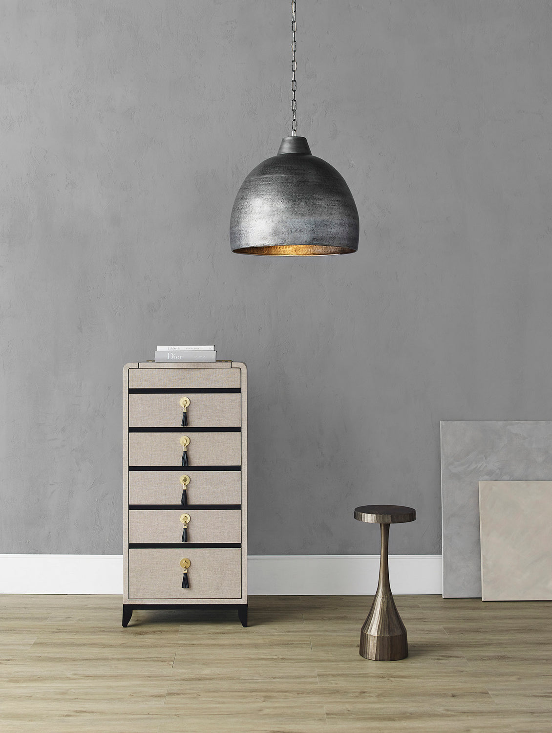 One Light Pendant from the Earthshine collection in Blackened Steel finish
