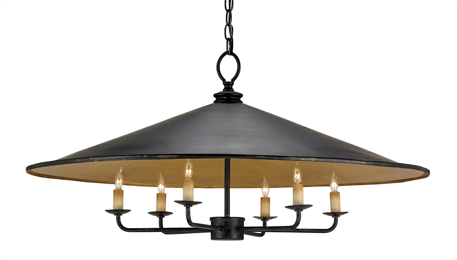 Six Light Chandelier from the Brussels collection in French Black/Contemporary Gold finish