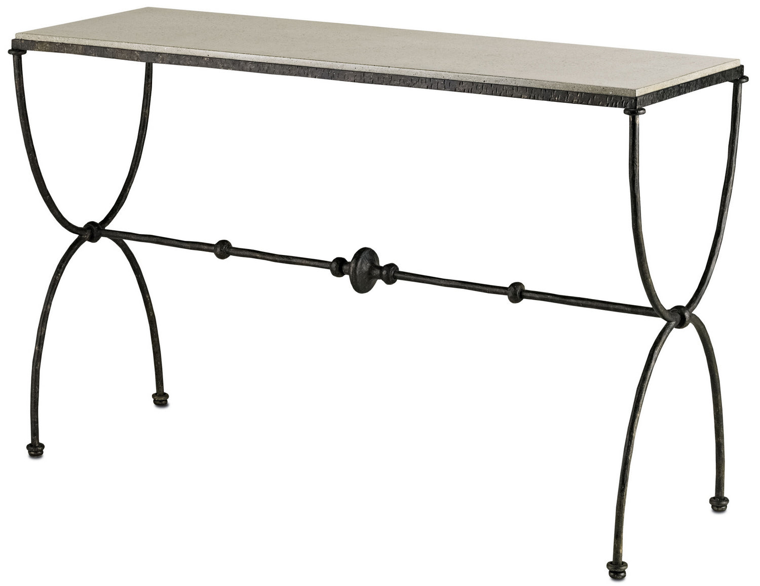 Console Table from the Agora collection in Rustic Bronze/Polished Concrete finish