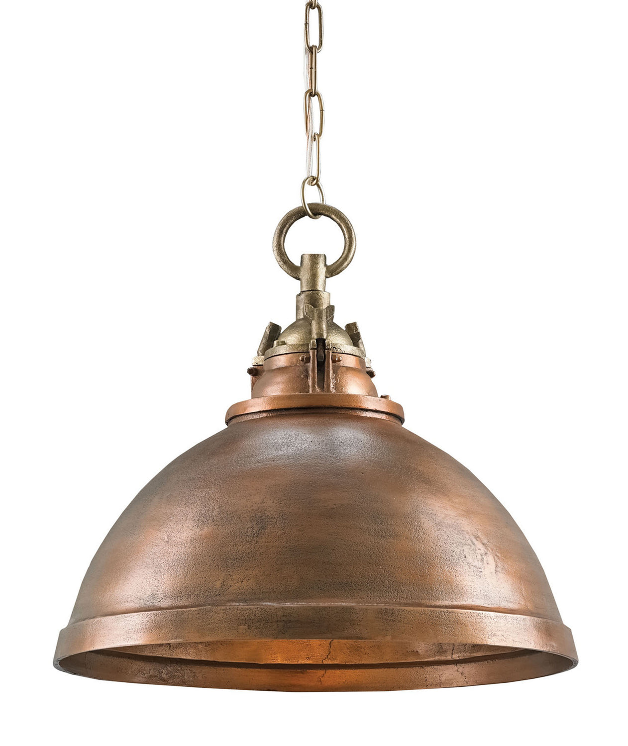One Light Pendant from the Admiral collection in Copper/Antique Brass finish