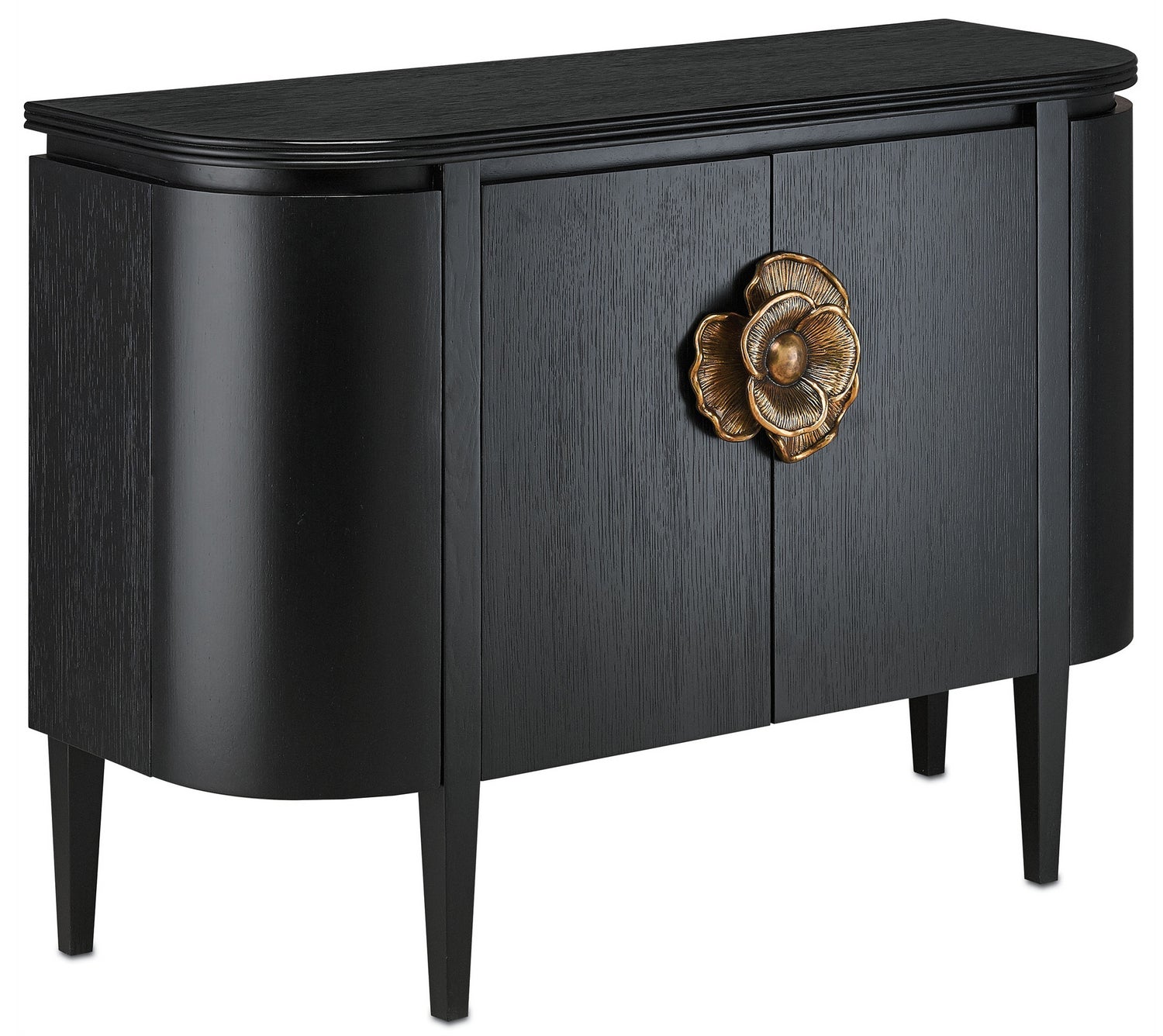 Demi-Lune from the Briallen collection in Caviar Black/Antique Brass finish