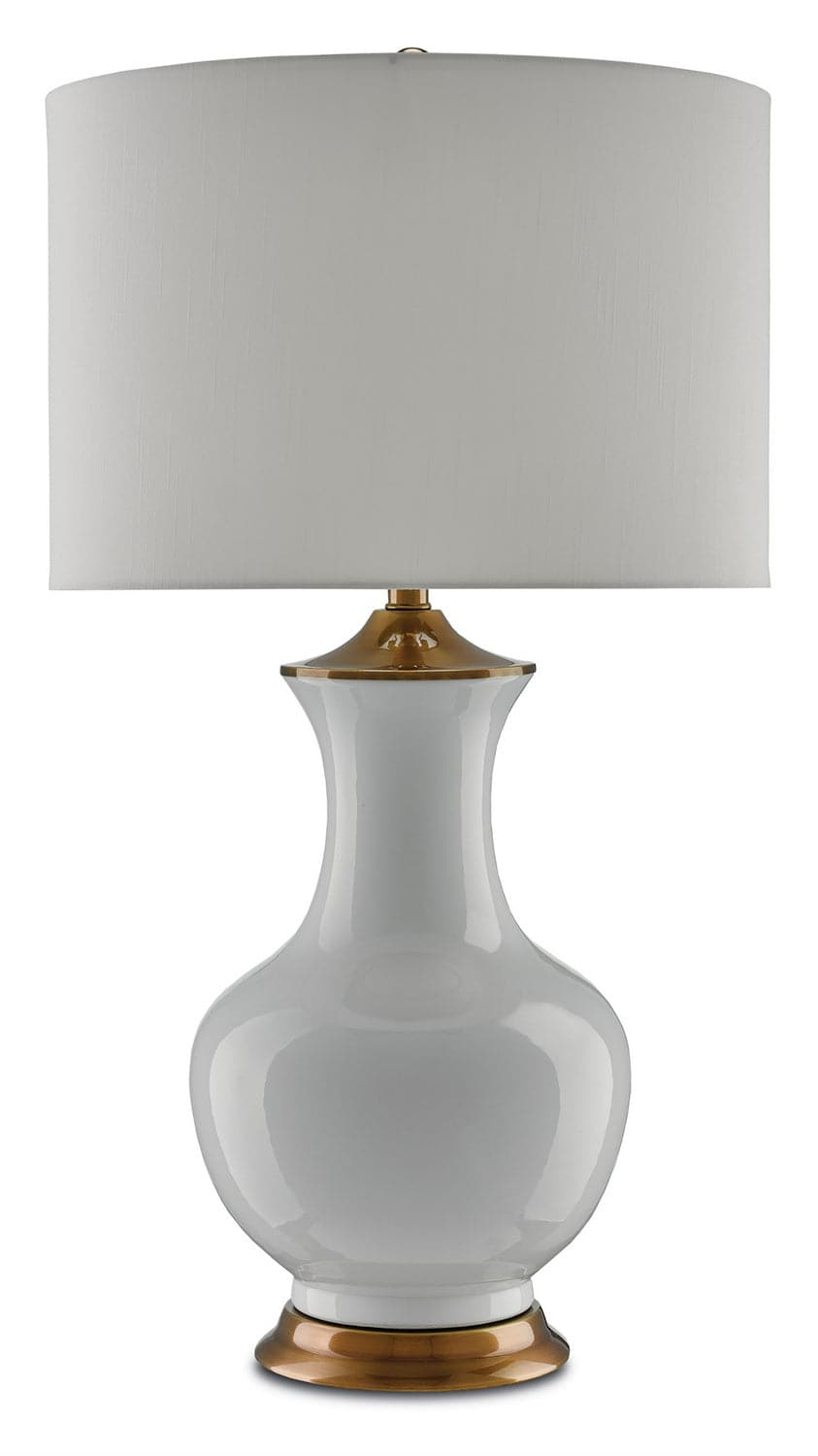 One Light Table Lamp from the Lilou collection in White/Antique Brass finish