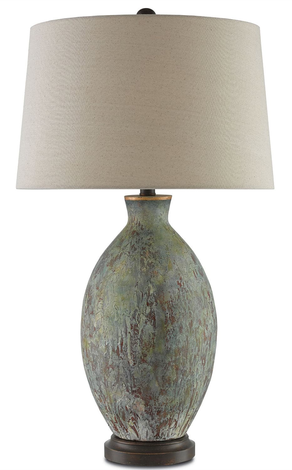One Light Table Lamp from the Remi collection in Green/Dark Red/Bronze Gold finish