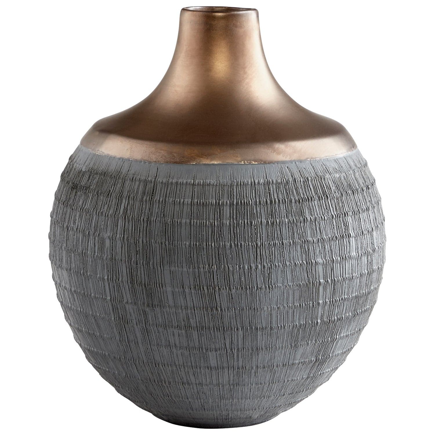 Cyan - 09005 - Vase - Charcoal Grey And Bronze