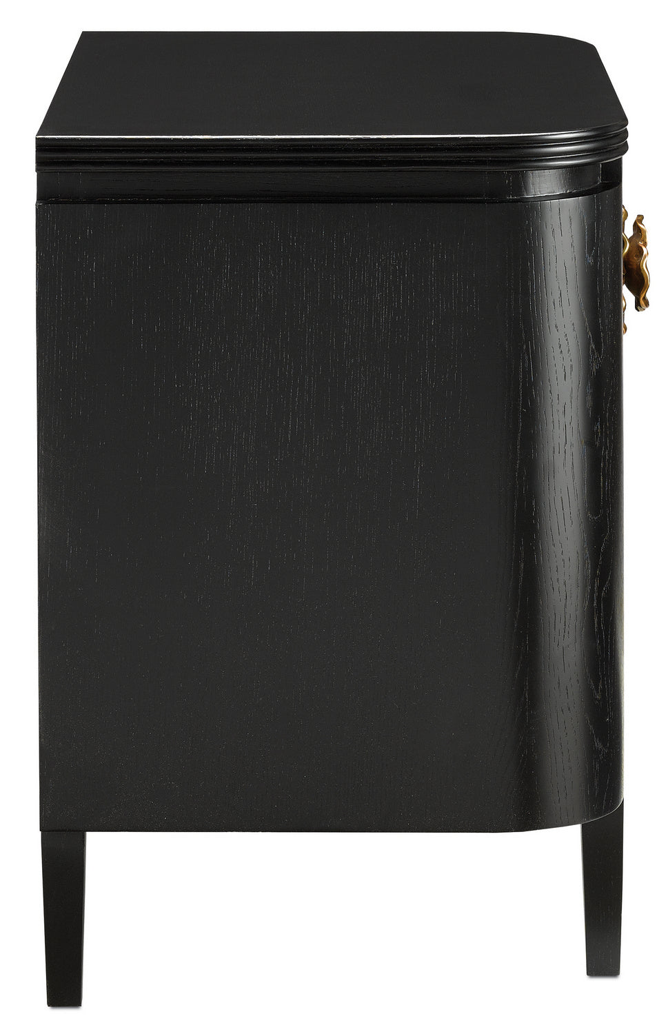Nightstand from the Briallen collection in Caviar Black/Antique Brass finish