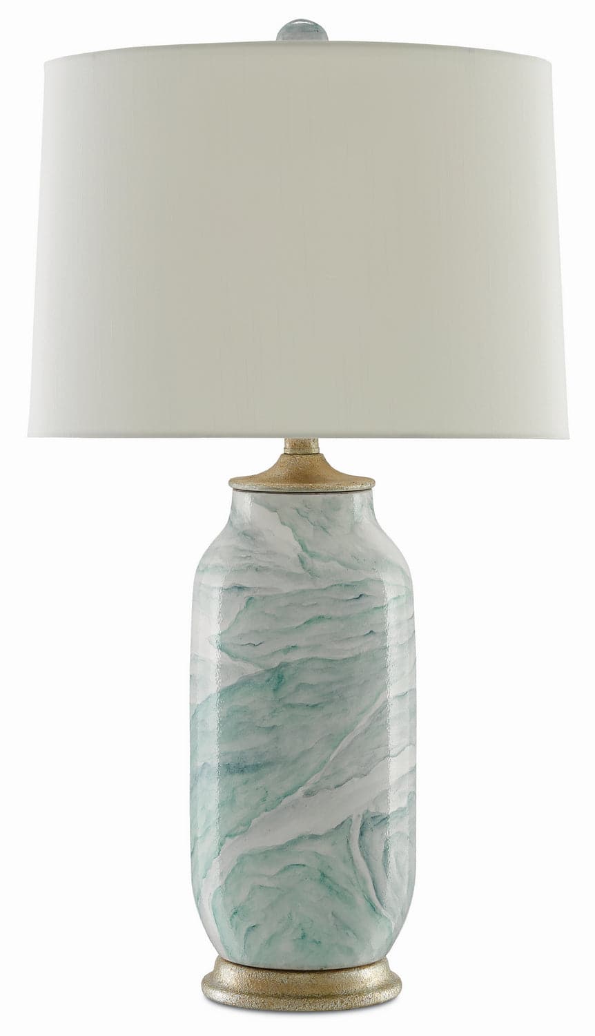One Light Table Lamp from the Sarcelle collection in Sea Foam/Harlow Silver Leaf finish