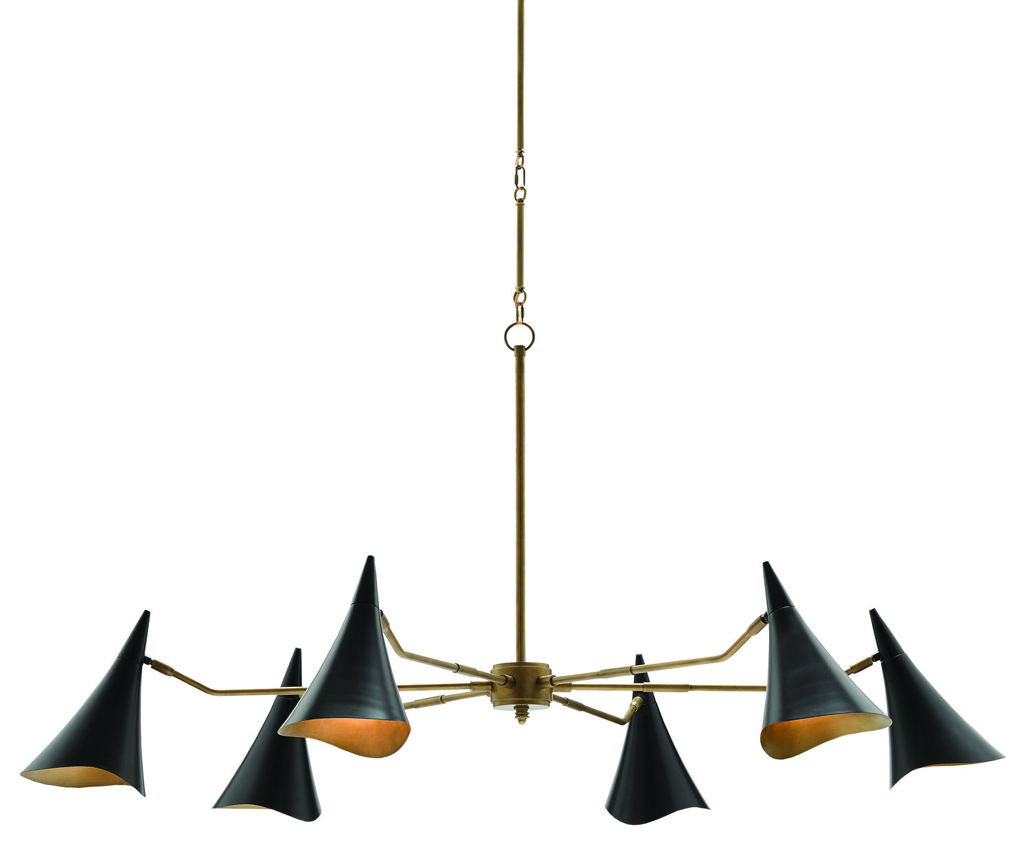 Six Light Chandelier from the Library collection in Oil Rubbed Bronze/Antique Brass finish