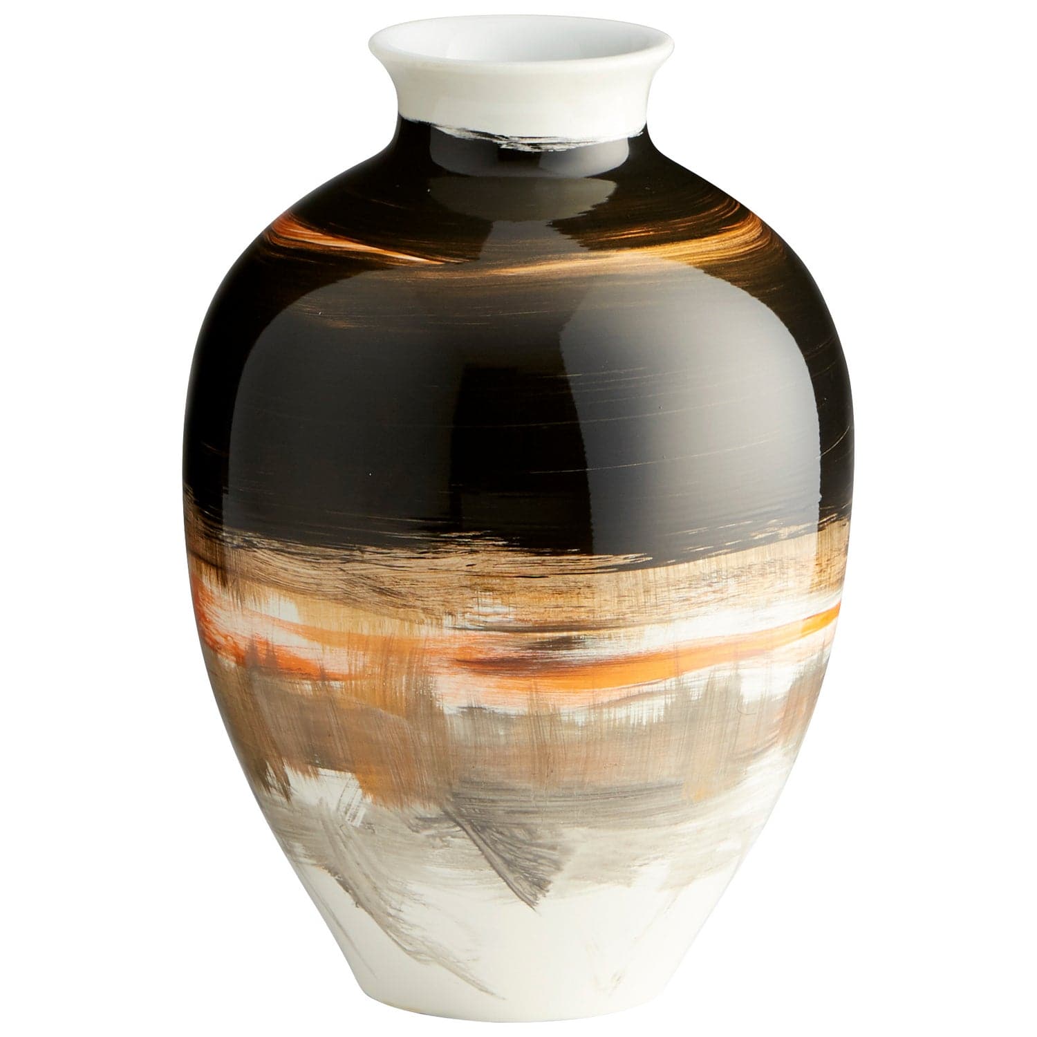 Cyan - 09880 - Vase - Black/White/Gold