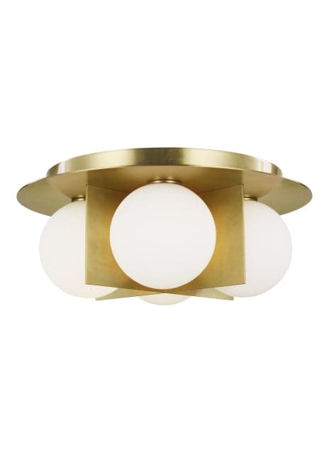 Visual Comfort Modern - 700FMOBLR-LED930 - LED Flush Mount - Orbel - Aged Brass
