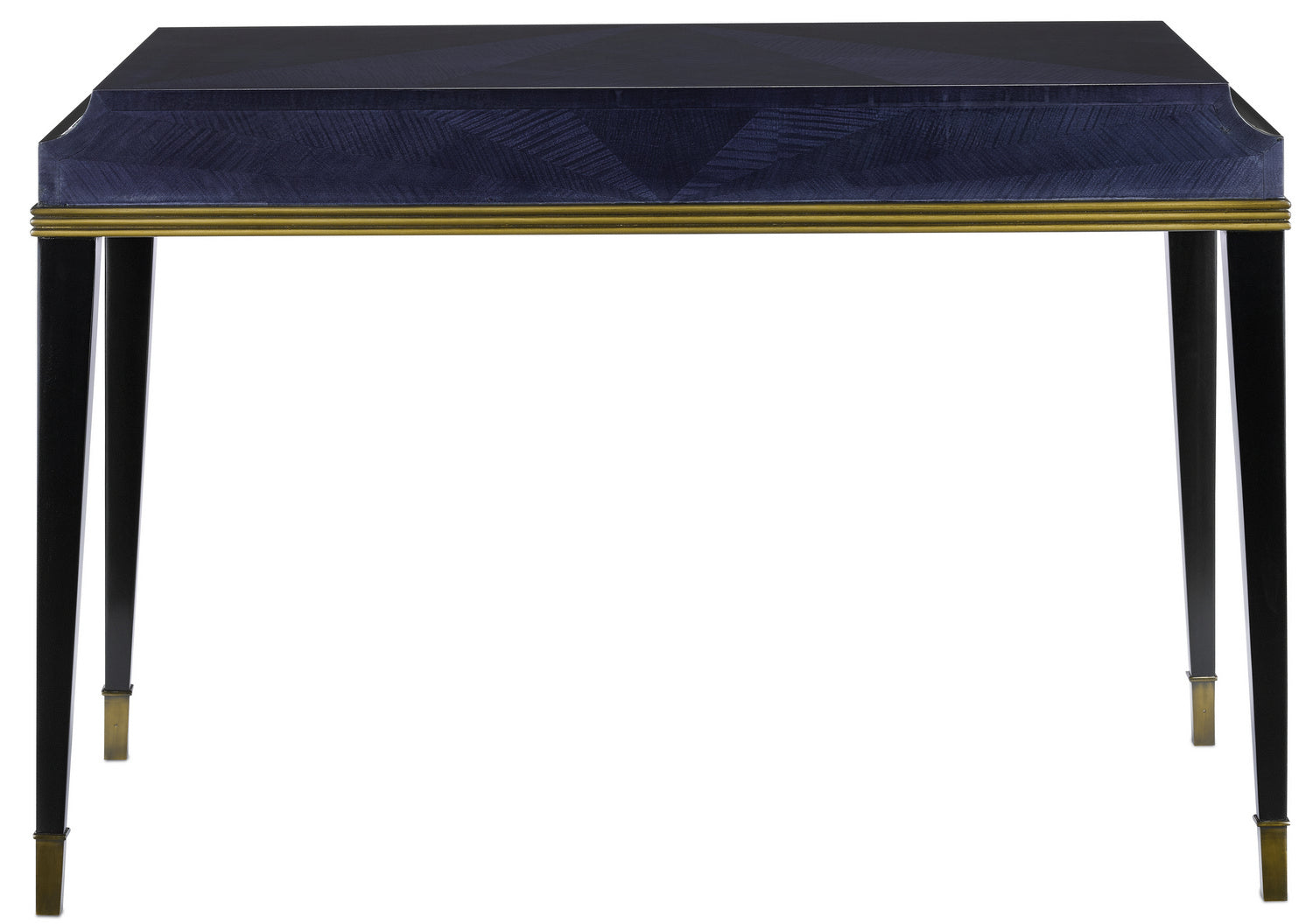 Desk from the Kallista collection in Dark Sapphire/Caviar Black/Antique Brass finish