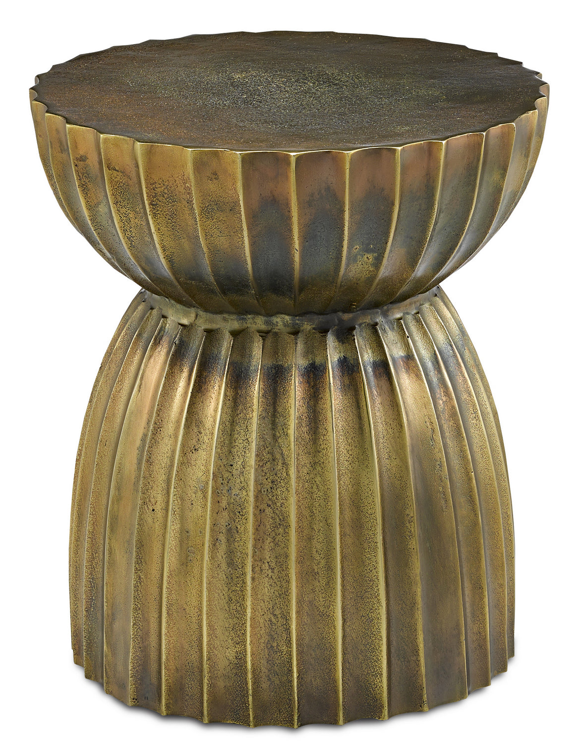 Table/Stool from the Rasi collection in Antique Brass finish