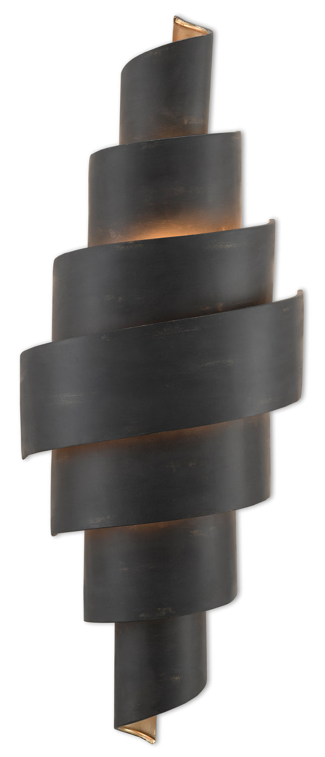 Two Light Wall Sconce from the Chiffonade collection in French Black/Painted Gold finish