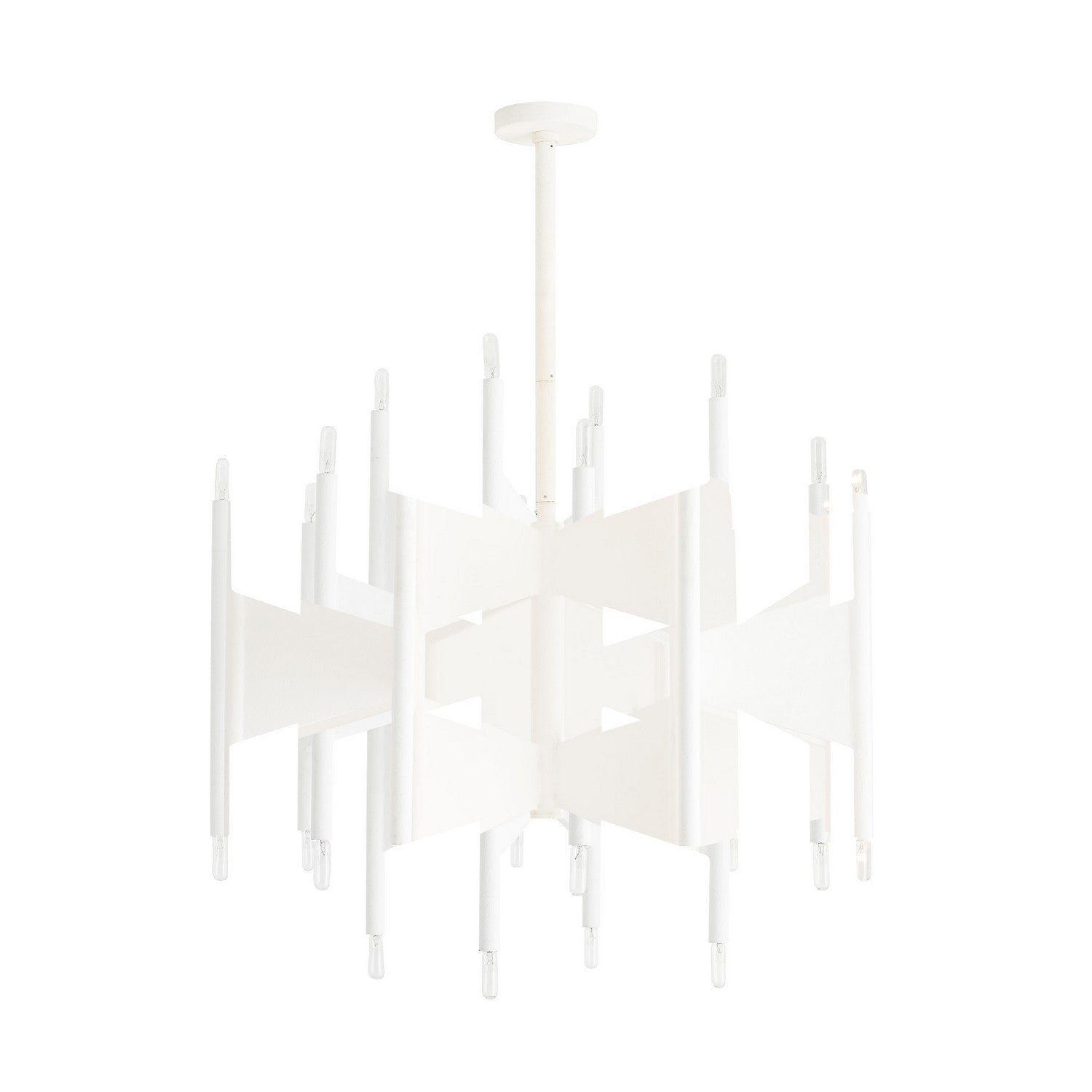 24 Light Chandelier from the Deskins collection in White Gesso finish