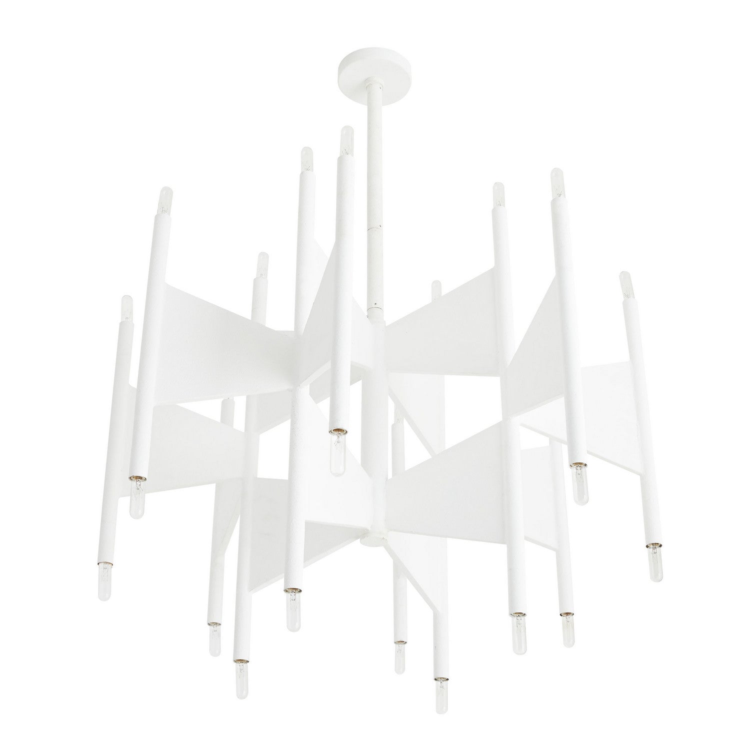 24 Light Chandelier from the Deskins collection in White Gesso finish