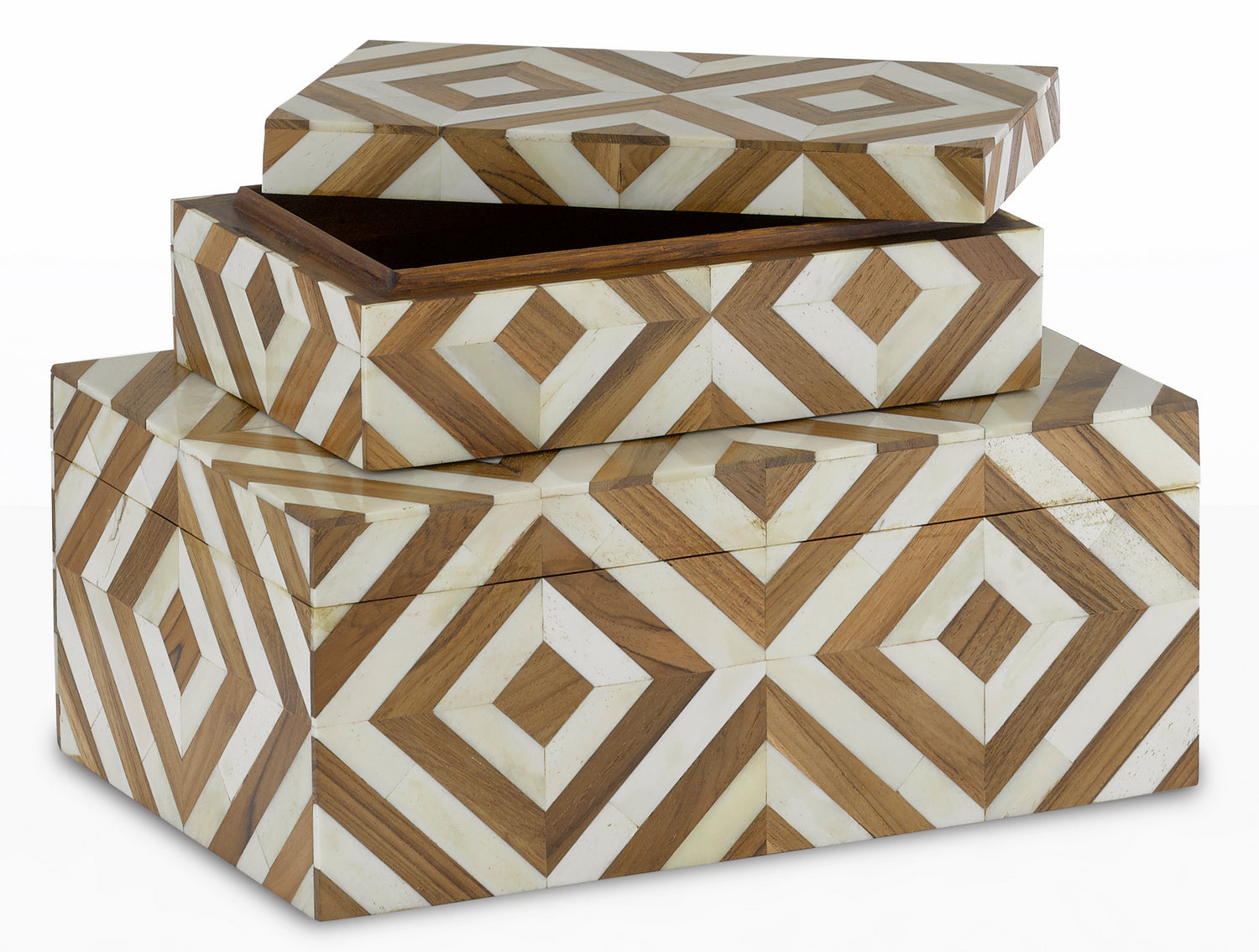 Box Set of 2 from the Persian collection in Natural Bone/Natural Wood finish