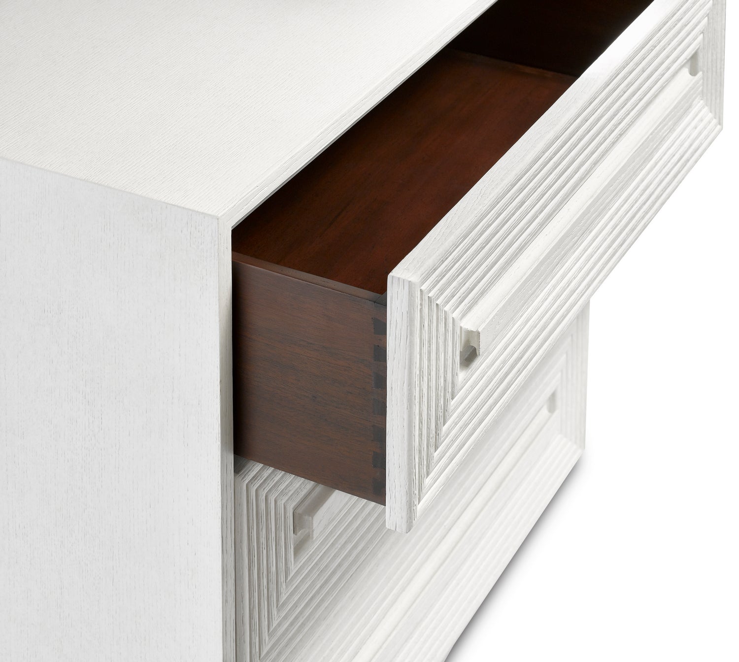 Chest from the Morombe collection in Cerused White finish