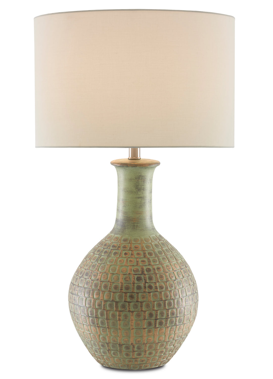 One Light Table Lamp from the Loro collection in Dark Moss Green/Gold finish