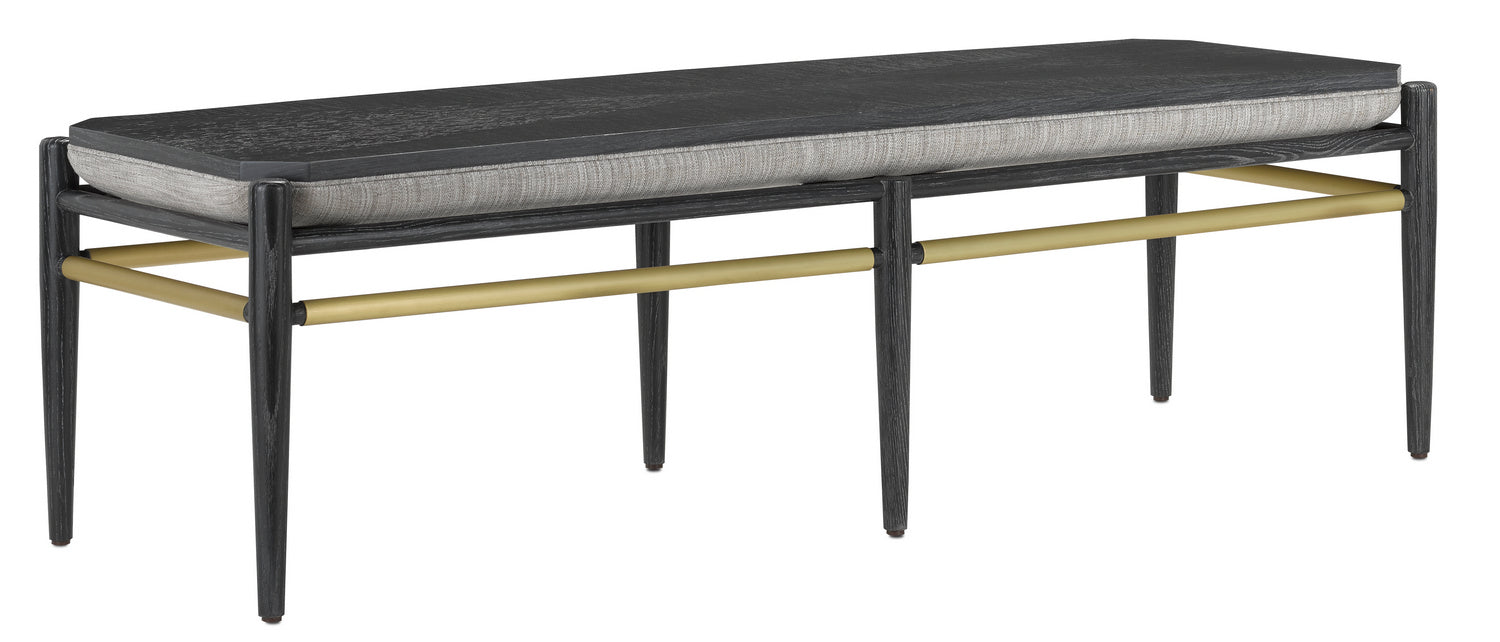 Bench from the Visby collection in Cerused Black/Brushed Brass finish