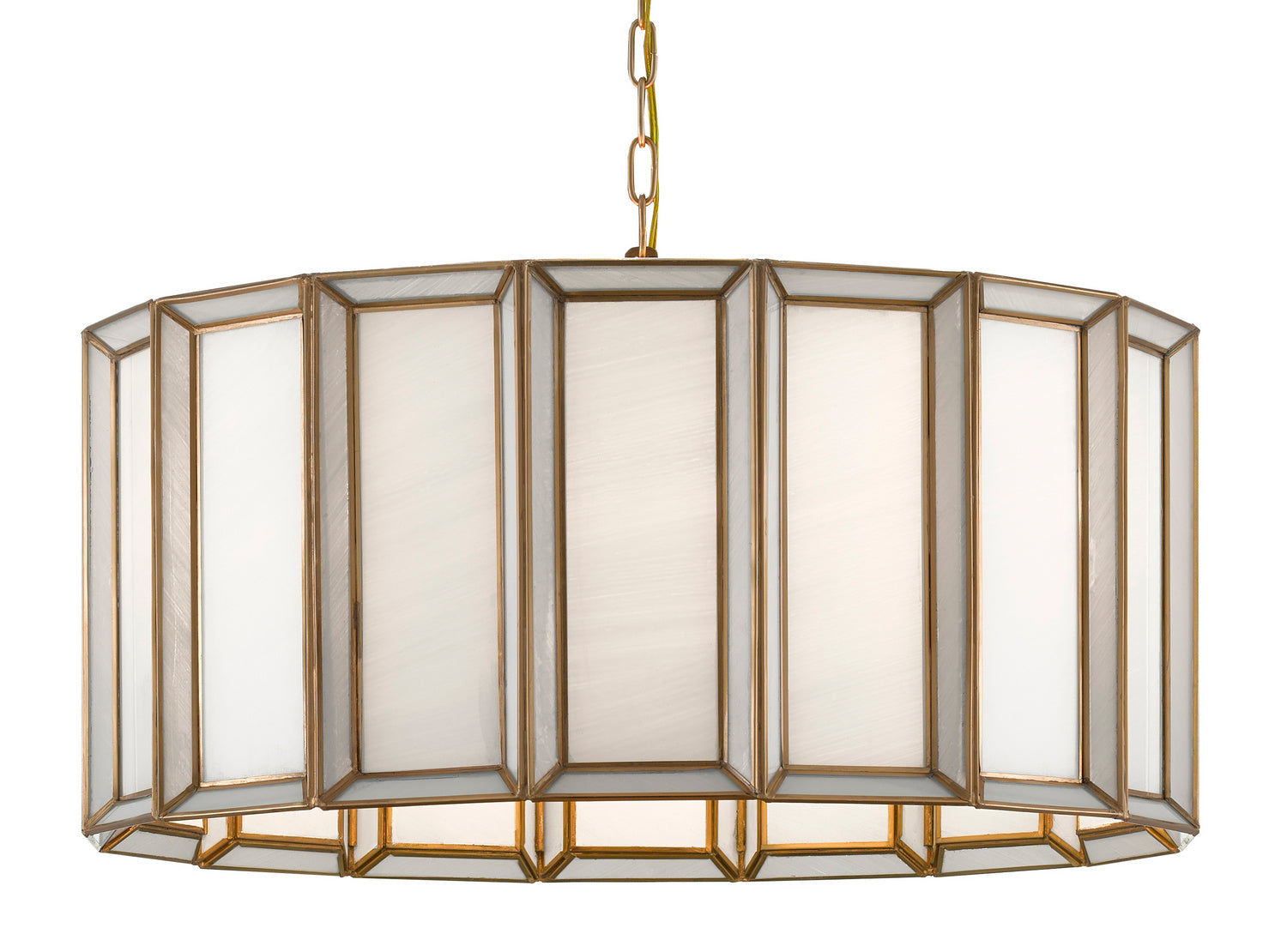 Three Light Pendant from the Daze collection in Antique Brass/White finish