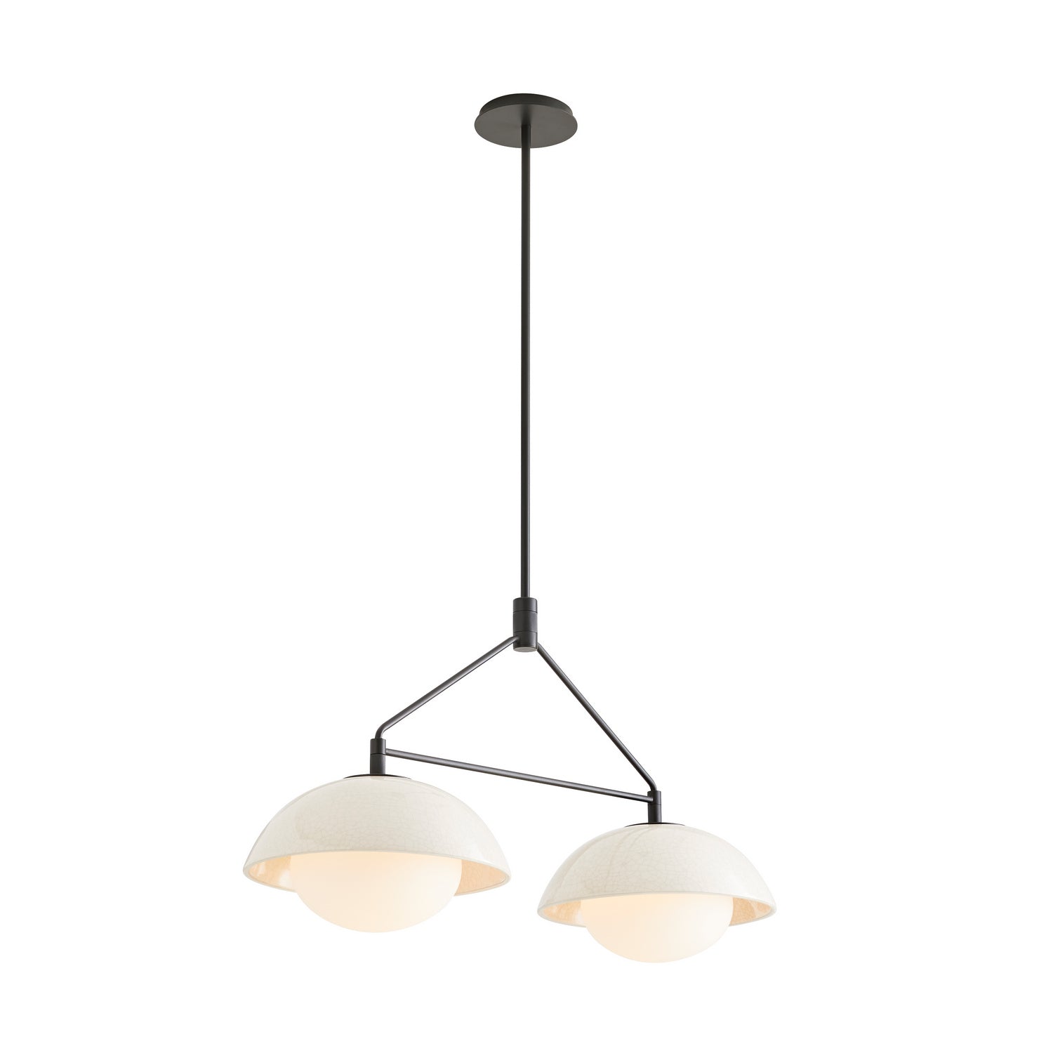 Two Light Linear Pendant from the Glaze collection in Ivory Stained Crackle finish