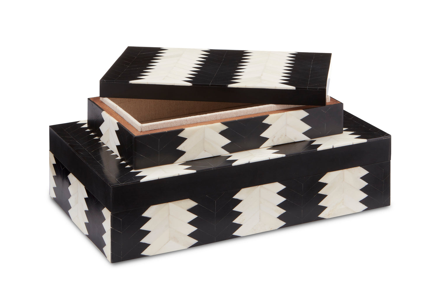 Box Set of 2 from the Jamie Beckwith collection in Black/White/Natural finish