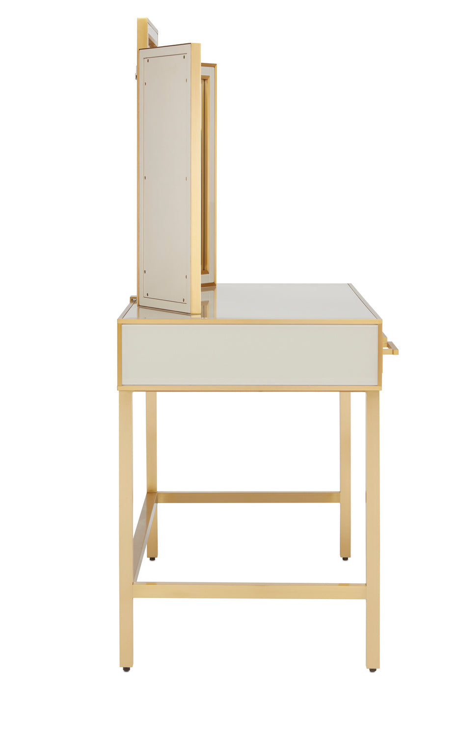 Vanity from the Arden collection in Ivory/Satin Brass/Gray finish