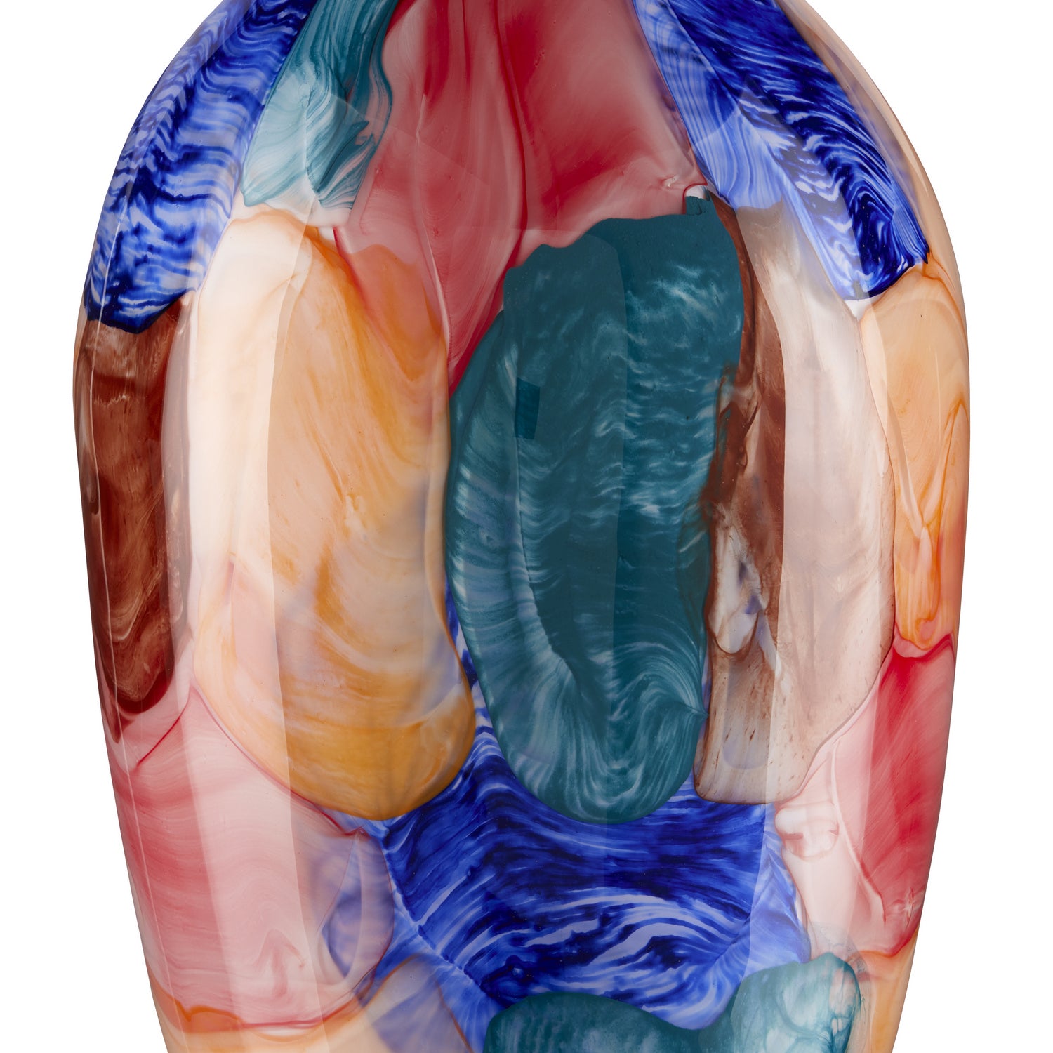 Vase from the Sarto collection in Blue/Orange/Green finish