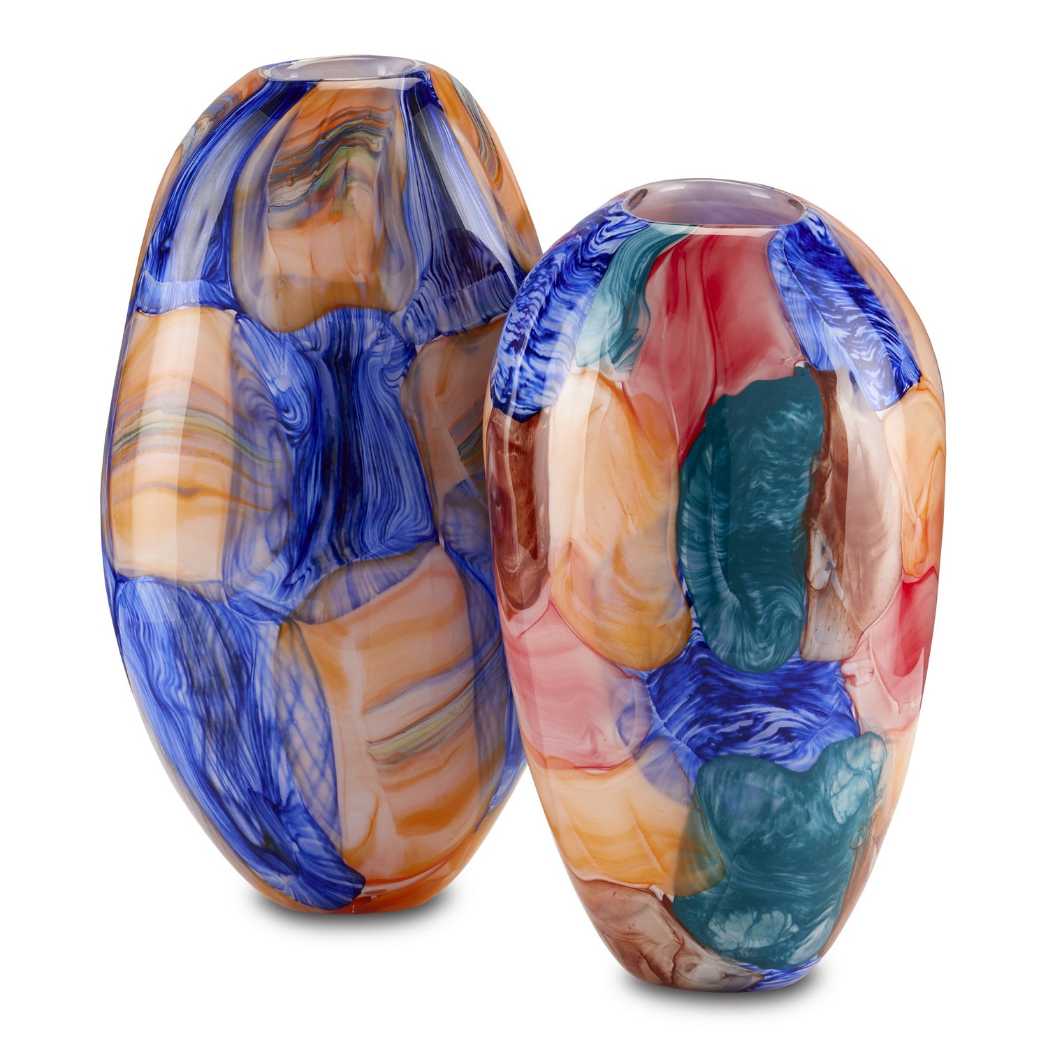 Vase from the Sarto collection in Blue/Orange/Green finish
