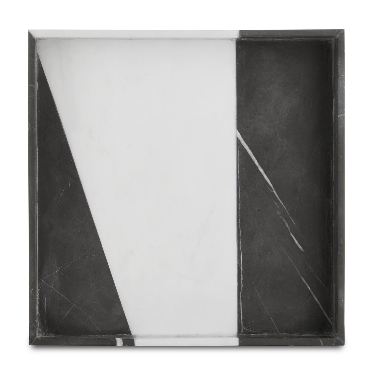 Tray from the Sena collection in Black/White finish