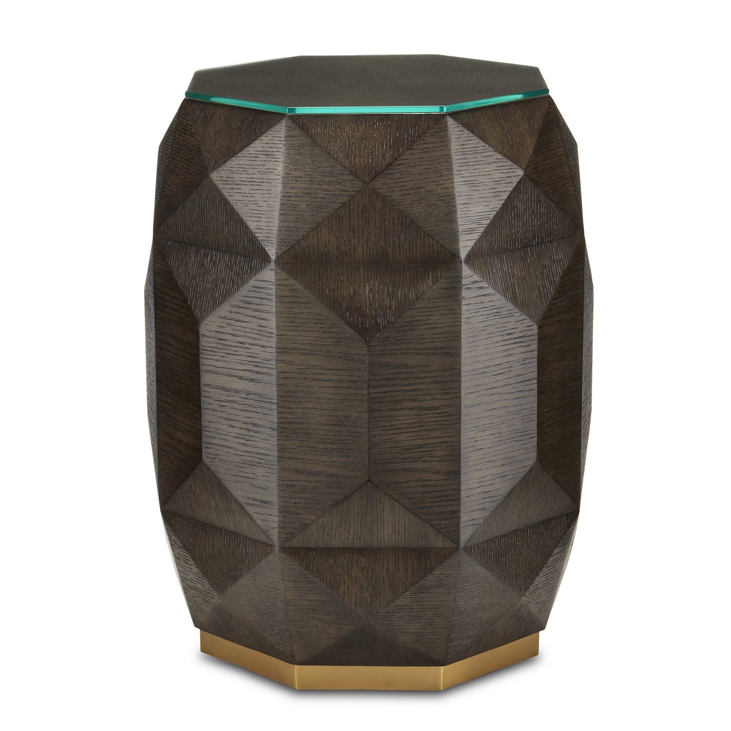 Accent Table from the Kendall collection in Dove Gray/Polished Brass finish
