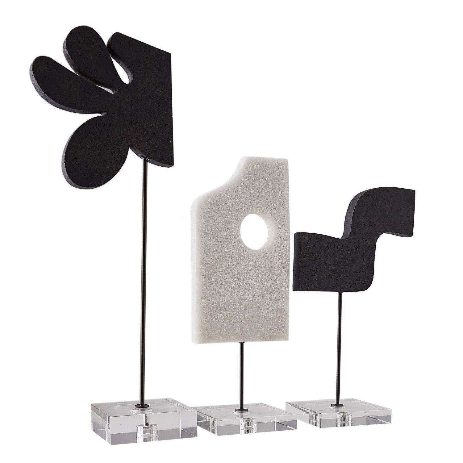 Sculptures, Set of 3 from the Uri collection in Charcoal finish
