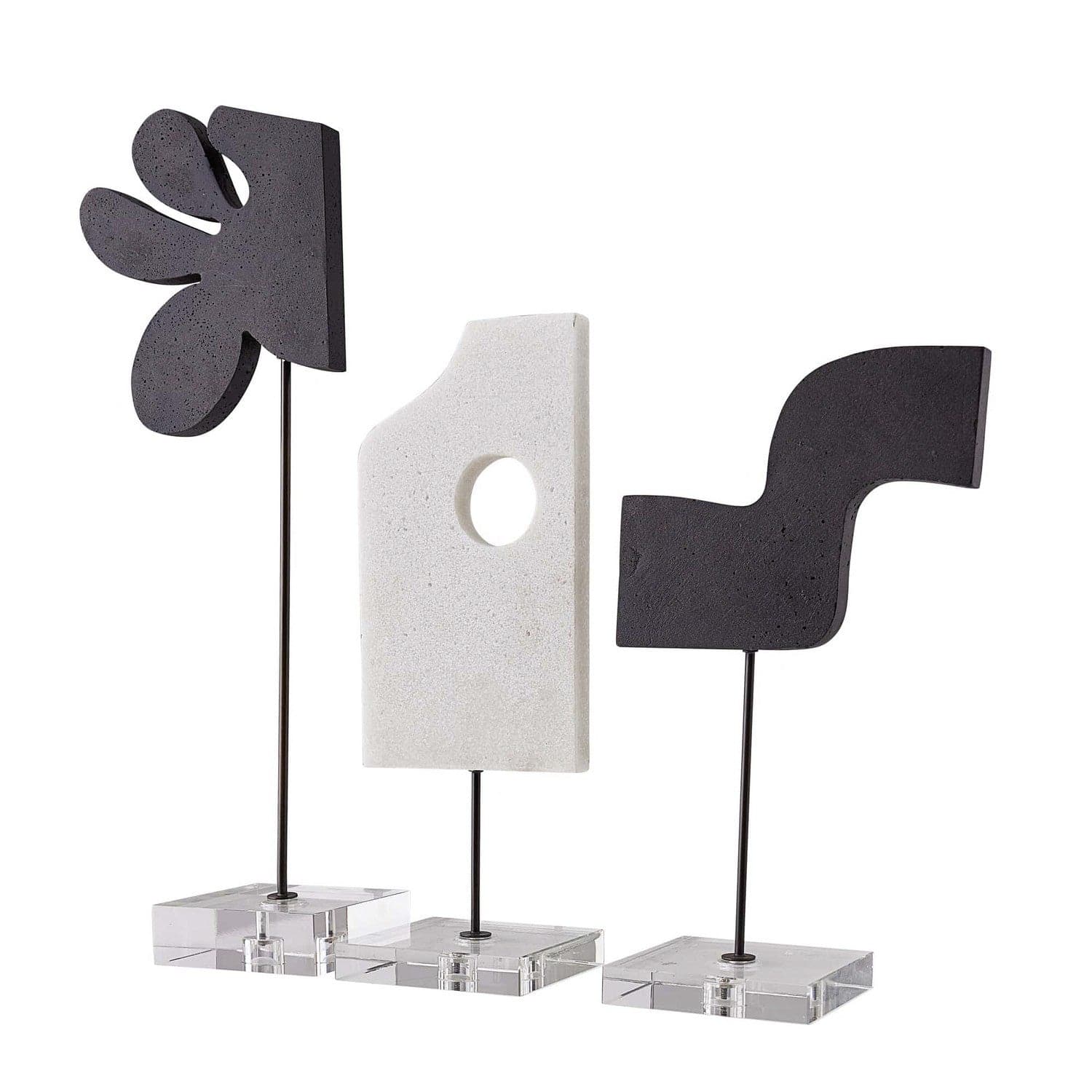 Sculptures, Set of 3 from the Uri collection in Charcoal finish