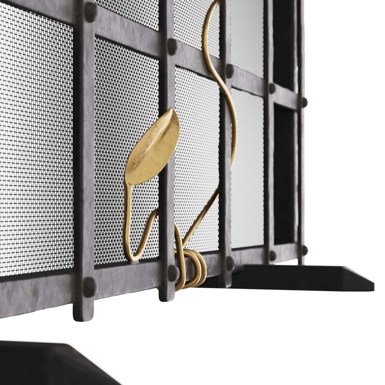 Fire Screen from the Rivet collection in Natural Iron finish
